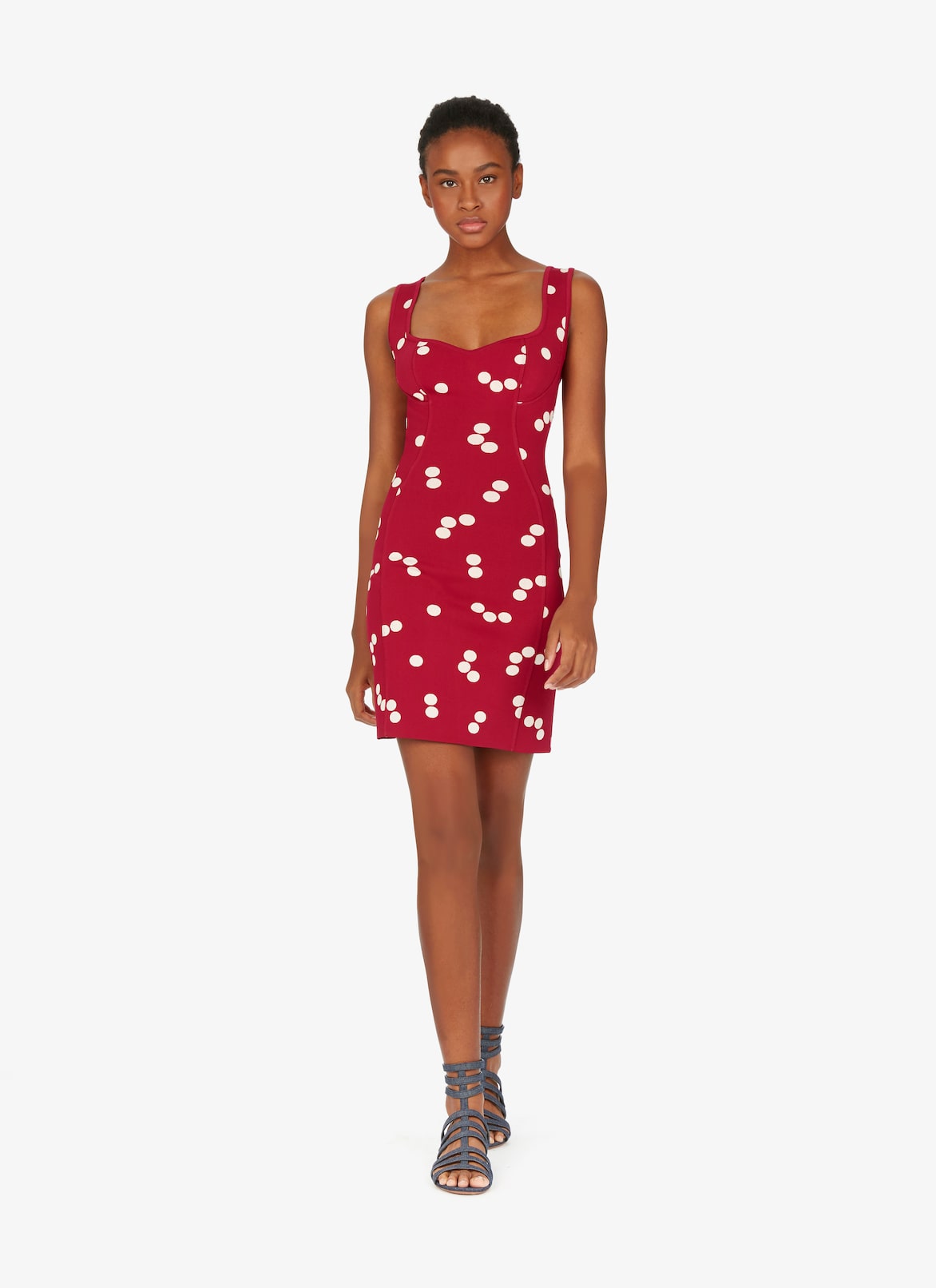 Alaïa Edition 1991 Straight Polka-Dot Dress  ALAÏA RED/WHITE ALAÏA EDITION 1991 STRAIGHT POLKA-DOT DRESS